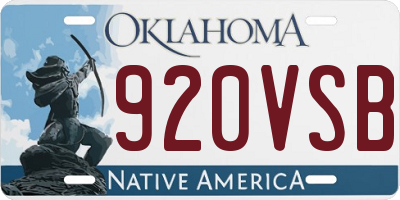OK license plate 920VSB
