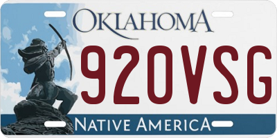 OK license plate 920VSG