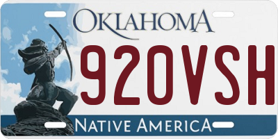 OK license plate 920VSH