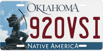 OK license plate 920VSI
