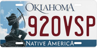 OK license plate 920VSP