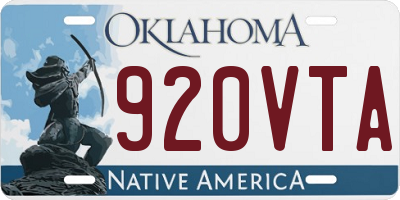 OK license plate 920VTA