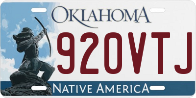 OK license plate 920VTJ