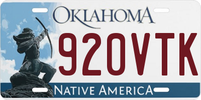 OK license plate 920VTK