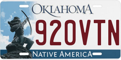 OK license plate 920VTN