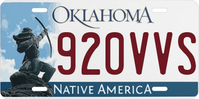 OK license plate 920VVS