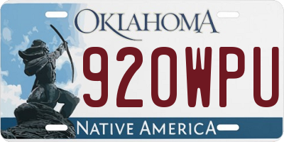 OK license plate 920WPU