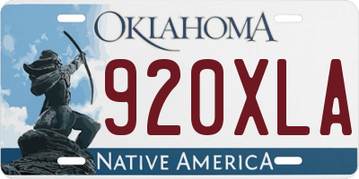 OK license plate 920XLA