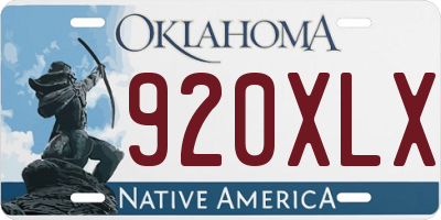 OK license plate 920XLX