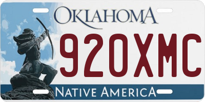 OK license plate 920XMC