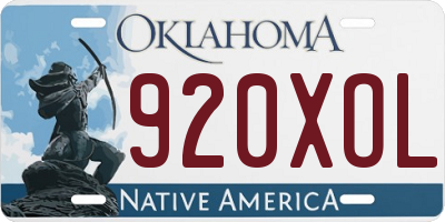 OK license plate 920XOL