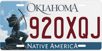 OK license plate 920XQJ