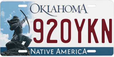 OK license plate 920YKN