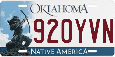 OK license plate 920YVN