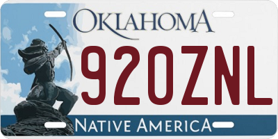 OK license plate 920ZNL