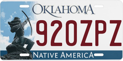 OK license plate 920ZPZ
