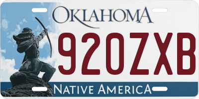 OK license plate 920ZXB