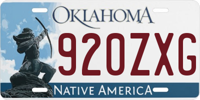 OK license plate 920ZXG