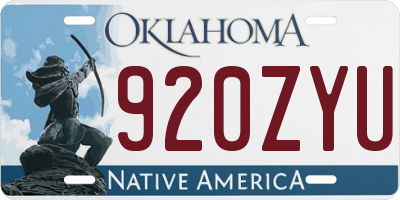 OK license plate 920ZYU