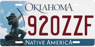 OK license plate 920ZZF