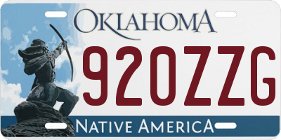 OK license plate 920ZZG