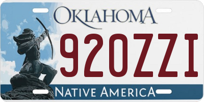 OK license plate 920ZZI