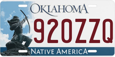 OK license plate 920ZZQ