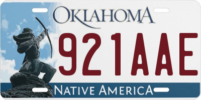 OK license plate 921AAE