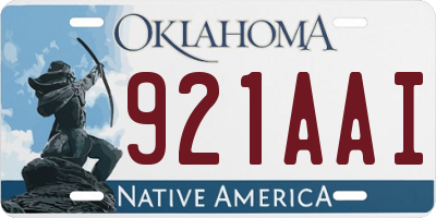 OK license plate 921AAI