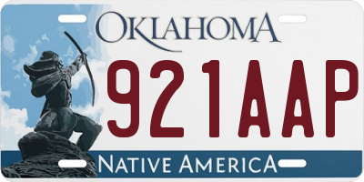 OK license plate 921AAP