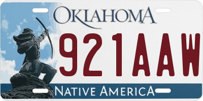 OK license plate 921AAW