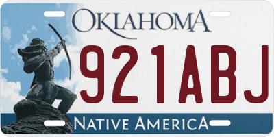 OK license plate 921ABJ