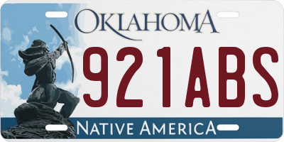OK license plate 921ABS