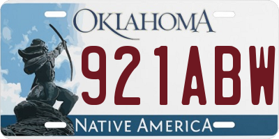 OK license plate 921ABW