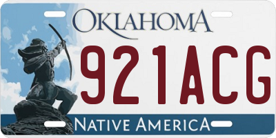 OK license plate 921ACG