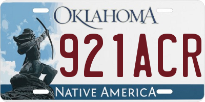 OK license plate 921ACR