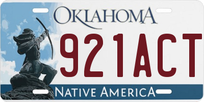 OK license plate 921ACT
