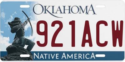 OK license plate 921ACW