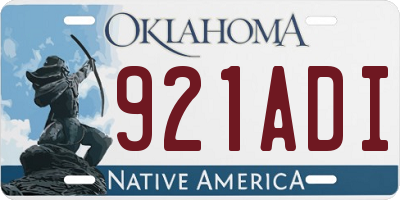 OK license plate 921ADI