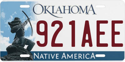 OK license plate 921AEE