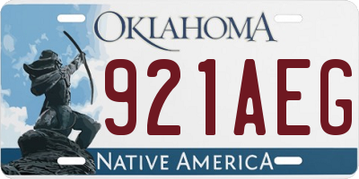 OK license plate 921AEG