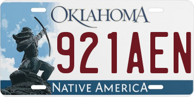 OK license plate 921AEN