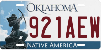 OK license plate 921AEW
