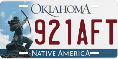 OK license plate 921AFT