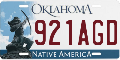 OK license plate 921AGD