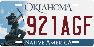 OK license plate 921AGF