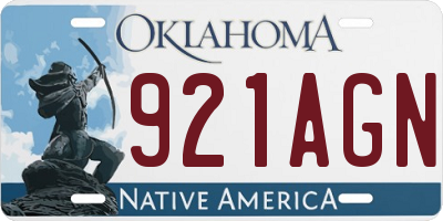 OK license plate 921AGN