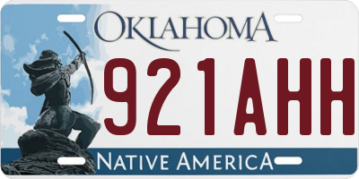 OK license plate 921AHH