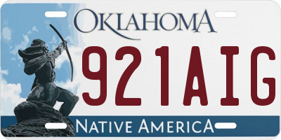 OK license plate 921AIG