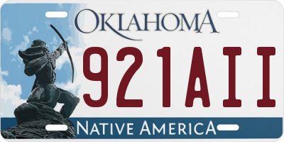 OK license plate 921AII